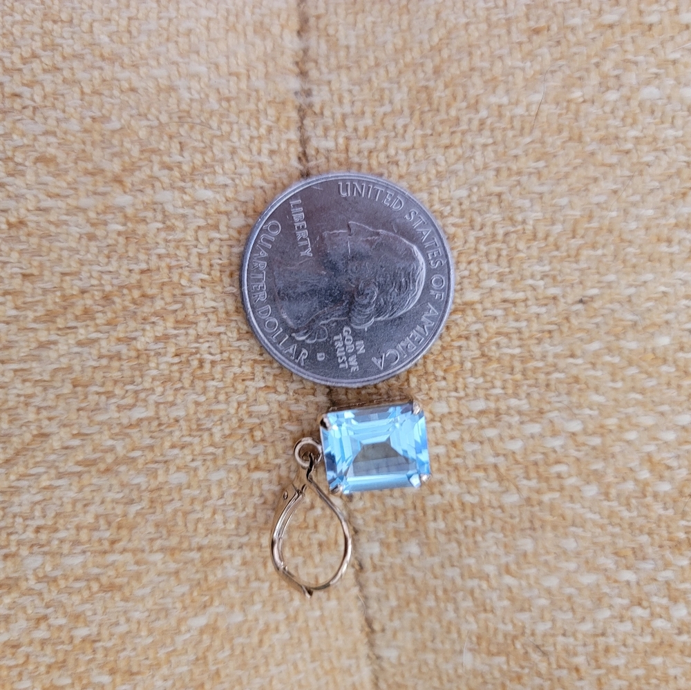 3.92 Genuine Blue Topaz Gold Earrings